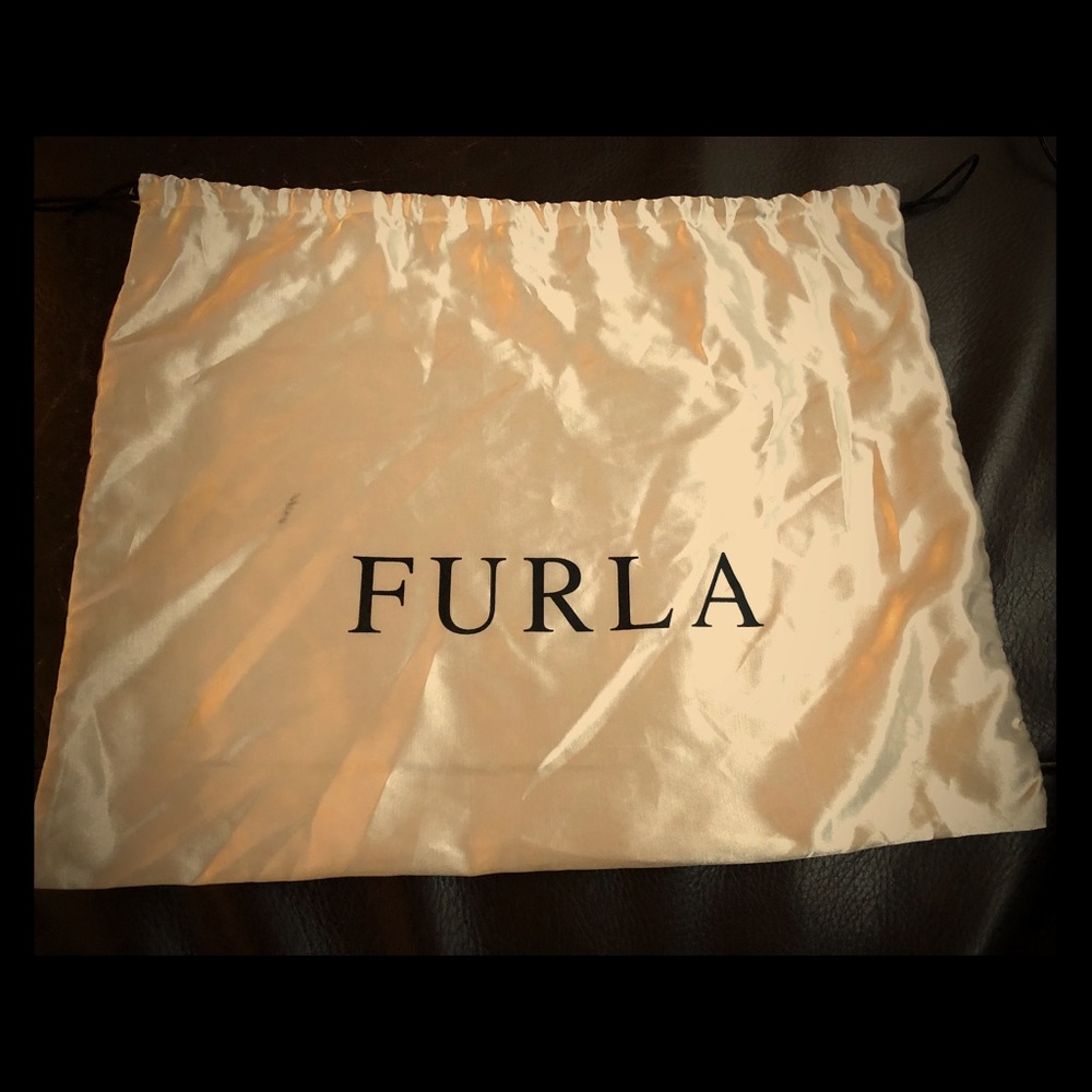 White Furla leather handbag with dust bag